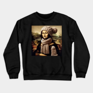 Mona Lisa Inspired - Funny Winter Crewneck Sweatshirt